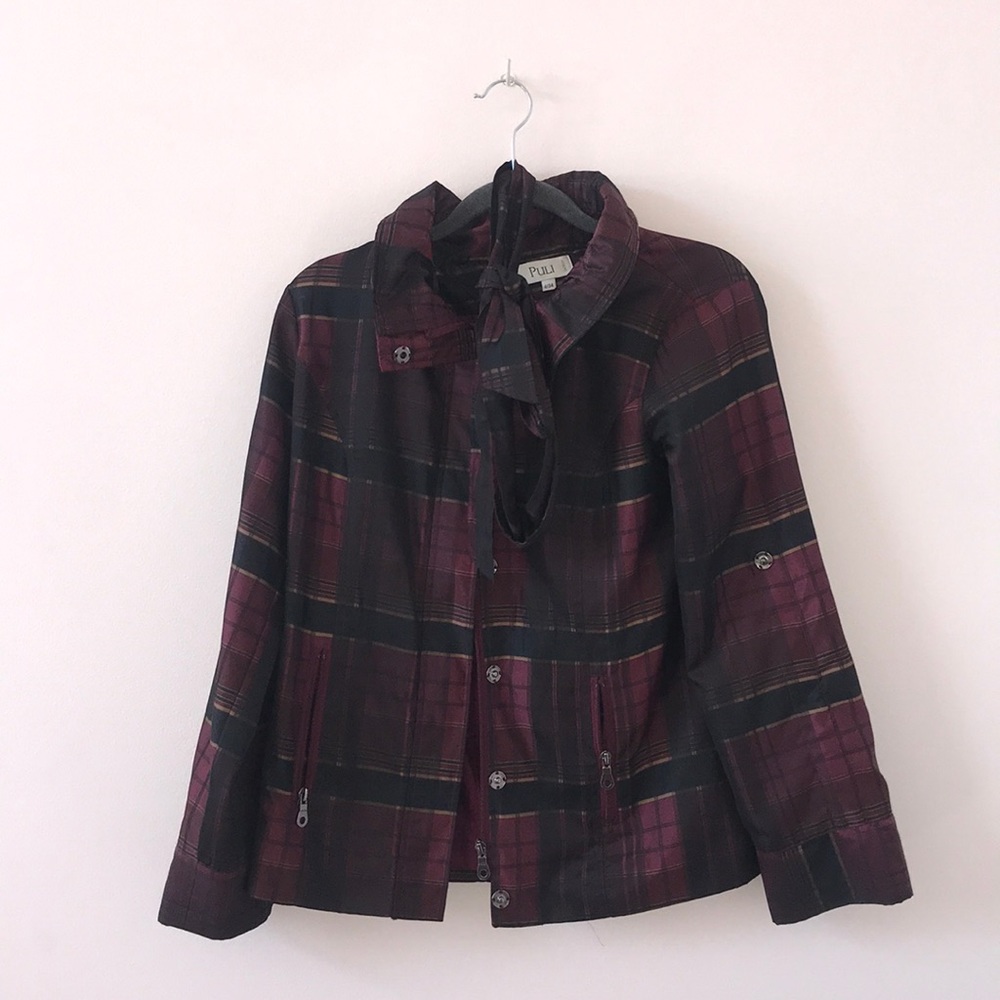 purple plaid jacket from soft surroundings